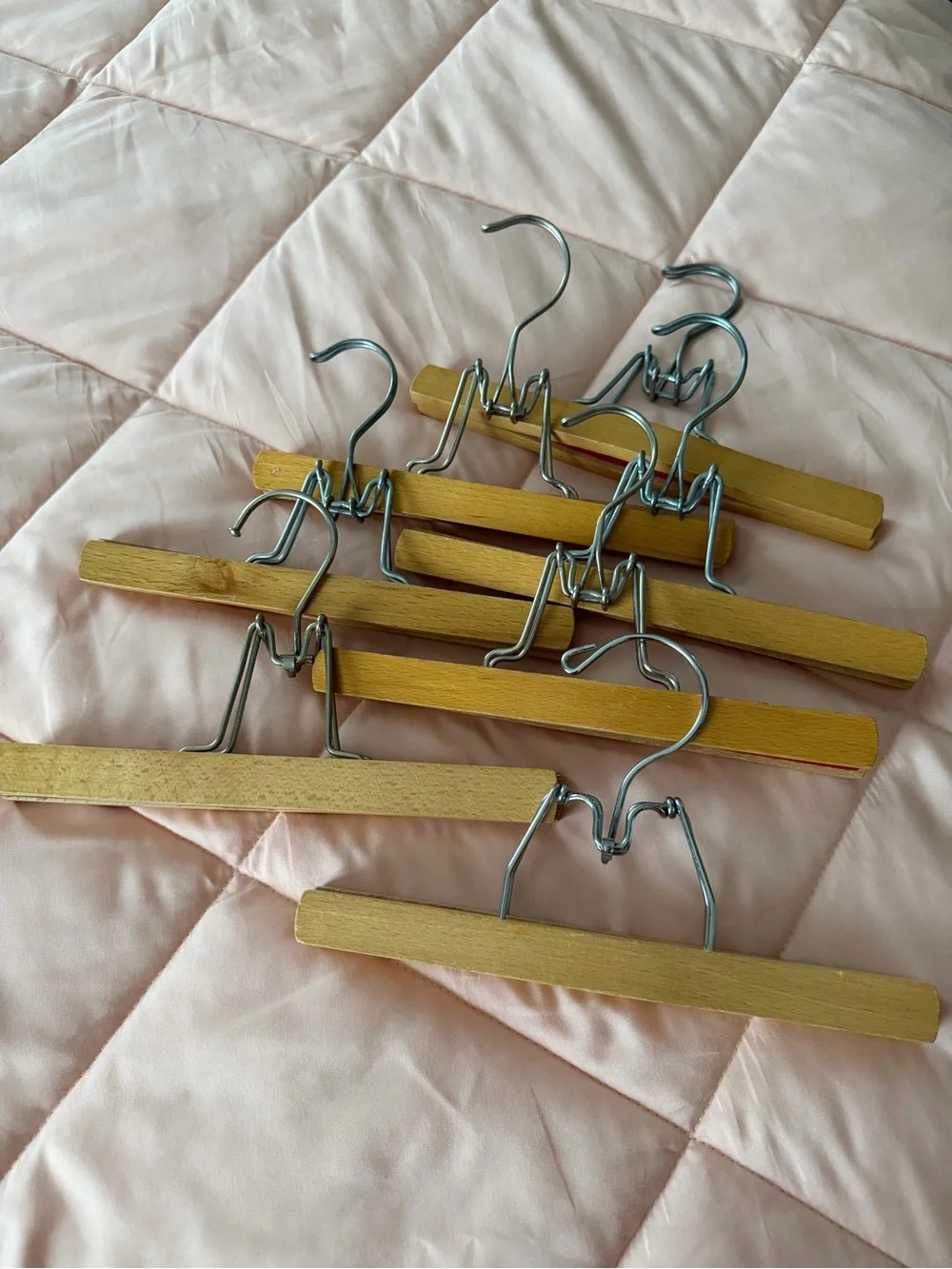 Wooden Clip Hangers with Metal Clips - Natural Wood